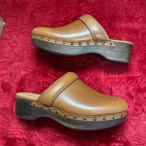 Madewell The Cecily Clog in Oiled Leather Size 7